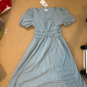 Cute long denim dress